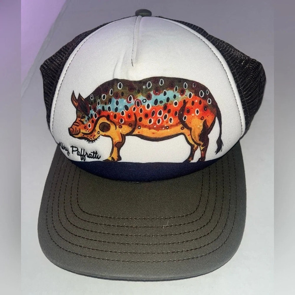 Abby Paffrath Hog Brown trucker hat with an adjustable back. - Picture 1 of 4